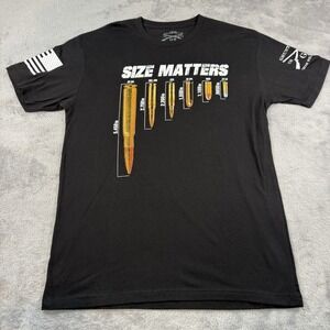 Grunt Style Size Matters Ammo Bullets Shirt Mens Large Black Graphic T-shirt